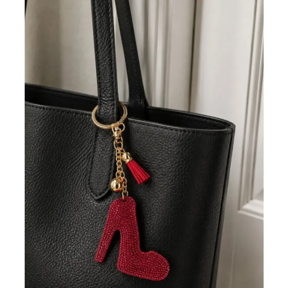 Rhinestone Red High Heel Bag Charm New